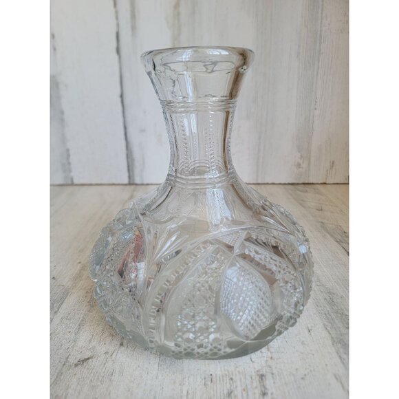 Vintage heavy weighted Crystal wine glass vase collectible home decor - Picture 2 of 7